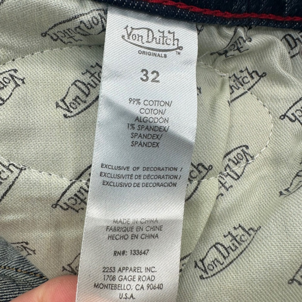 Von Dutch Originals Mens Patchwork Distressed Jeans Blue 32x32 VD27121MD21 NWT - Picture 15 of 16